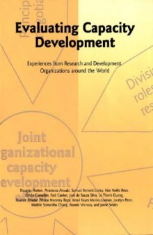 Evaluating Capacity Development: Experiences from Research and Development Organizations Around the World