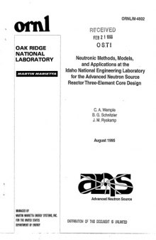 Neutronic Methods, Models - Adv Neutron Src Reactor [3-element core]