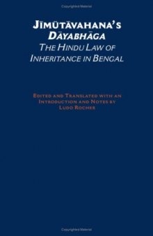 Jimutavahana's Dayabhaga: The Hindu Law of Inheritance in Bengal (South Asia Research (New York, N.Y.).)
