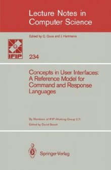 Concepts in User Interfaces: A Reference Model for Command and Response Languages