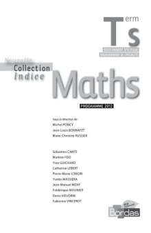 Maths Terminale S : programme 2012