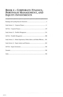 SchweserNotes. 2011 CFA exam. Level 1 Book 4 - Corporate Finance, Portfolio Management and Equity Investments