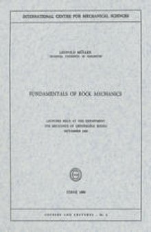 Fundamentals of Rock Mechanics: Lectures Held at the Department for Mechanics of Deformable Bodies September 1969