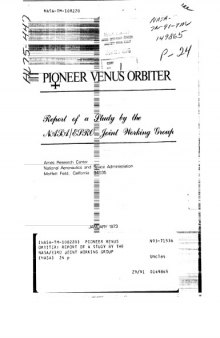 Pioneer Venus Orbiter : report of a study by the NASA/ESRO Joint Working Group