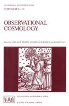 Observational Cosmology: Proceedings of the 124th Symposium of the International Astronomical Union, Held in Beijing, China, August 25–30, 1986