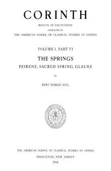The Springs: Peirene, Sacred Spring, Glauke 