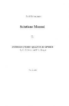 Introductory quantum optics: solutions manual