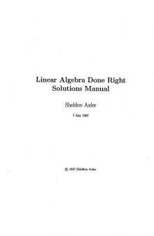 Linear Algebra Done Right Solutions Manual