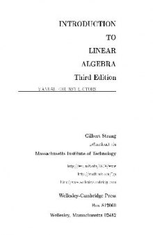 Solutions manual: Introduction to linear algebra