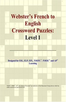 Webster's French to English Crossword Puzzles: Level 1