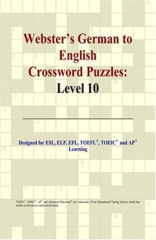 Webster's German to English Crossword Puzzles: Level 10