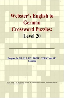 Webster's English to German Crossword Puzzles: Level 20