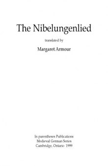 The Nibelungenlied, translated by Margaret Armour