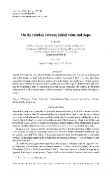 On the relation between initial value and slope