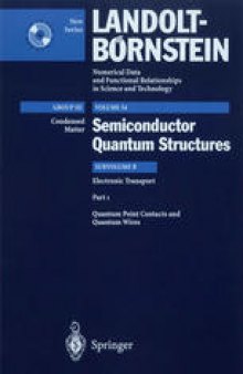 Electronic Transport. Part 1: Quantum Point Contacts and Quantum Wires