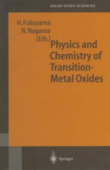 Physics and Chemistry of Transition Metal Oxides: Proceedings of the 20th Taniguchi Symposium, Kashikojima, Japan, May 25–29, 1998