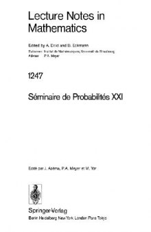 Seminaire de Probabilites XXI