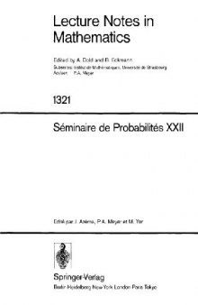 Seminaire de Probabilites XXII