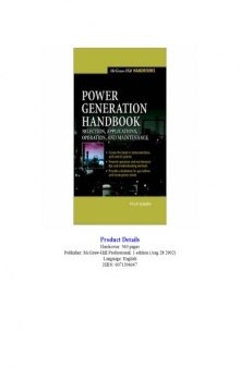 Power generation handbook : selection, applications, operation, and maintenance