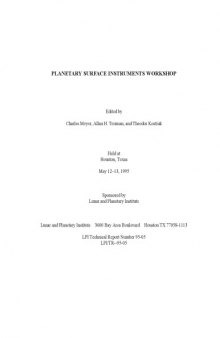 Planetary Surface Instruments Workshop : held at Houston, Texas, May 12-13, 1995