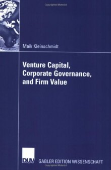 Venture Capital, Corporate Governance, and Firm Value