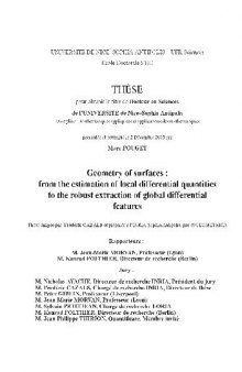 Geometry of surfaces: estimation of local differential quantities and extraction of global features