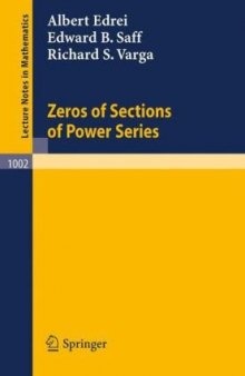 Zeros of Sections of Power Series