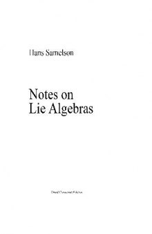 Notes on Lie Algebras