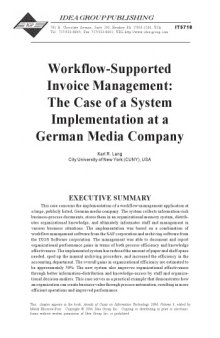 Workflow-Supported Invoice Management: The Case of a System Implementation at a German Media Company