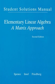 Student Solution Manual for Elementary Linear Algebra  