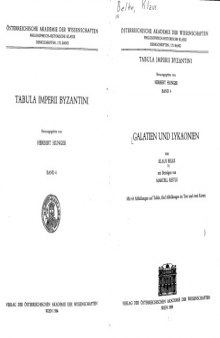 Galatien und Lykaonien (Tabula Imperii Byzantini, 4)