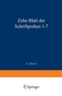 Zehn Blatt der Schriftproben 1–7