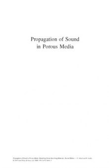 Propagation of Sound in Porous Media: Modelling Sound Absorbing Materials, Second Edition