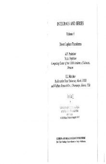 Integrals and Series. Direct Laplace Transforms