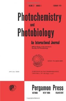 Annual European Symposium on Photomorphogenesis. Photochemistry and Photobiology
