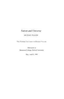 Nation and Universe