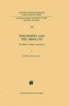 Philosophy and the Absolute: The Modes of Hegel’s Speculation