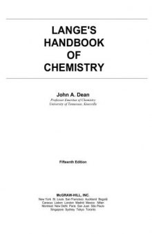 Lange's Handbook of Chemistry