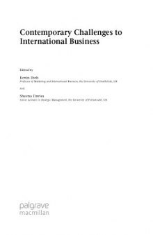 Contemporary Challenges to International Business (Academy of International Business)