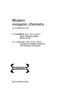 Modern inorganic chemistry, and intermediate text