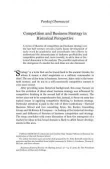 Competition and Business Strategy in Historical Perspective