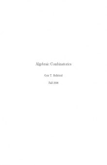 Algebraic Combinatorics (course notes Fall 2008)