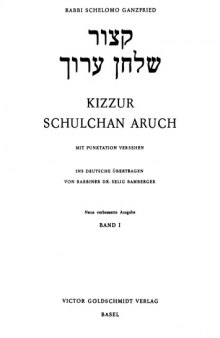 Kizzur Schulchan Aruch : mit Punktation versehen