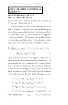 Quark and Lepton Compositeness (searches for)