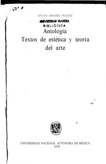 Textos de estética y teoría del arte (antología)