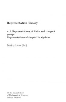 Representation theory. Vol. 1. Representations of finite and compact groups. Representations of simple Lie algebras