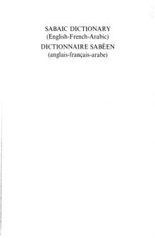 Dictionnaire sabéen (anglais-français-arabe)  