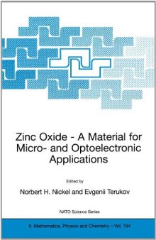 Zinc Oxide - A Material for Micro- and Optoelectronic Applications: Proceedings of the NATO Advanced Research Workshop on Zinc Oxide as a Material for ... II: Mathematics, Physics and Chemistry)
