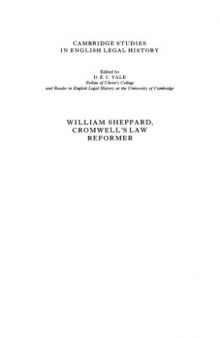 William Sheppard, Cromwell’s Law Reformer
