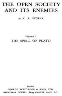 The open society and its enemies, vol.1: The spell of Plato